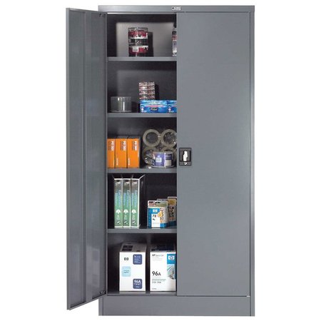 GLOBAL INDUSTRIAL Unassembled Steel Storage Cabinet Recessed Handle 36W x 18D x 72H, Gray 237635GY
